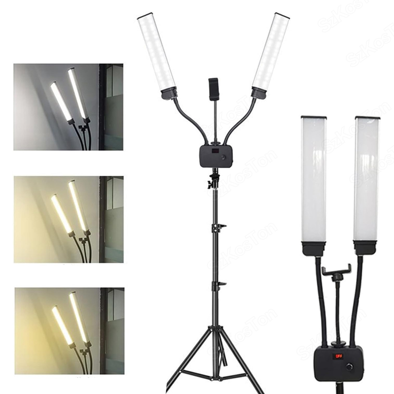 Video Eyelash Extension - 45W flexibele dubbele armen LED-invullicht Schoonheid