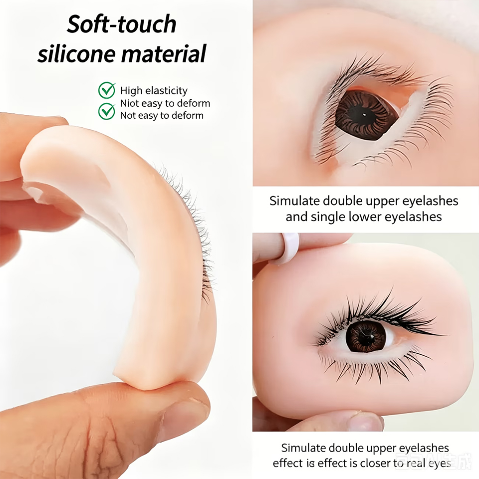 Eyelash Extension Doll Eye - 1/3 Lagen Wimpers Herbruikbare Mannequin Ogen