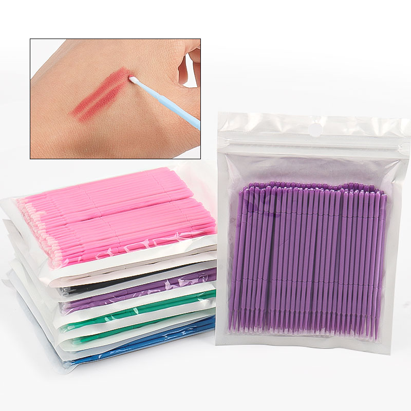 Eyelash Extension Glue Remover - 100 stks/zak Bamboe Wimper Extension Wattenstaafjes