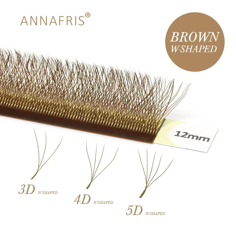 Eyelash Extension Yy - ANNAFRIS Bruin W-vorm Wimperextensions 2D 3D