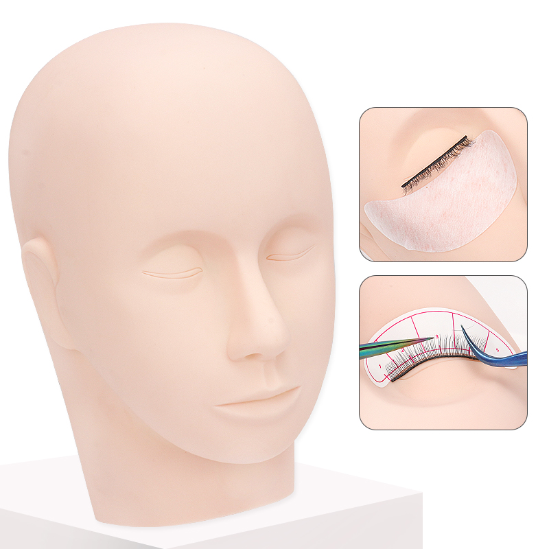 Eyelash Extension Model - 1 stuks oefenhoofd voor wimperverlenging, wimperlifting,