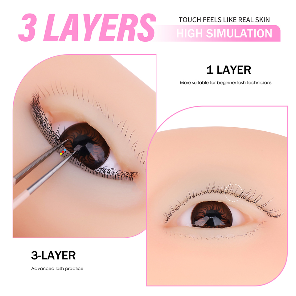 3-laags siliconen oogmodel voo - Eyelash Extension Model recensie en prijs
